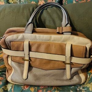 Reed Krakoff Large Leather Color Block Tote Bag